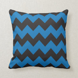 Blått och svart Chevron Pillow Kudde
