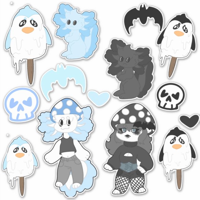 Blått och svart dekal lakan (Framsida)