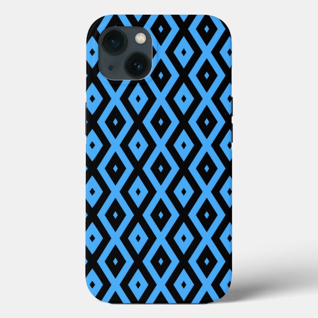 Blått och svart diamant mönster Fodral-Mate iPhon (Baksida)