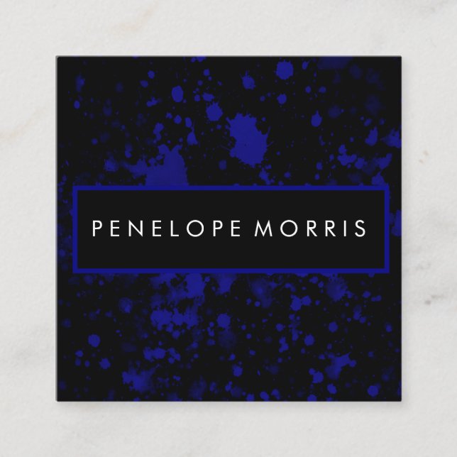Blått och svart färgplatta Beauty Stylist Fyrkantigt Visitkort (Framsida)