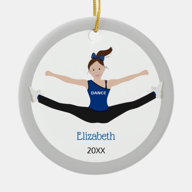 Blått och svart för hår för drillborrlagbrunt julgransprydnad keramik (Framsidan)