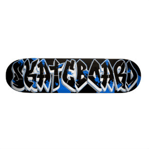 Blått och svart för Skateboardgrafittistil Skateboard Bräda 20,5 Cm