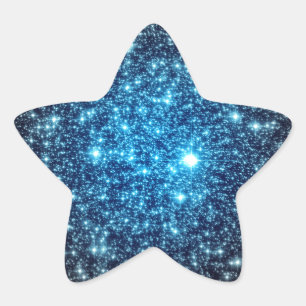 Blått och svart Galaxy Stjärnformat Klistermärke