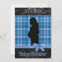 Blått och svart inbjudan till babykläder