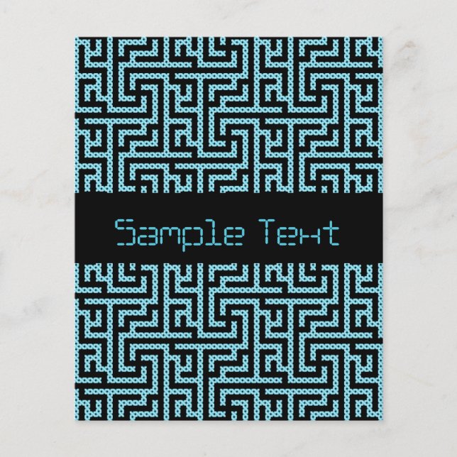 Blått och svart labyrint flygblad (Framsidan)