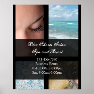 Blått och svart luxury Spa Resort Theme Poster