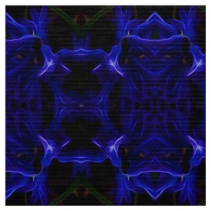 Blått och svart Mandalas-tyg Tyg