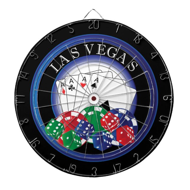 Blått och svart Poker Dart Board Piltavla (Framsidan)