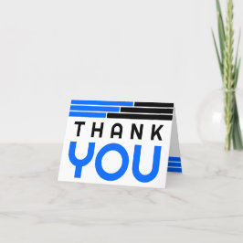 Blått och svart Pub Studenten Tack Kort