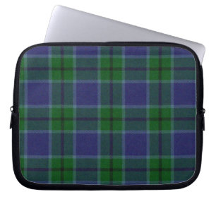 Blått och svart skyddshölje med Tartan Play Laptop Fodral
