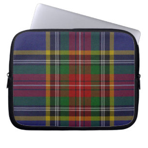 Blått och svart skyddshölje med Tartan Play Laptop Fodral