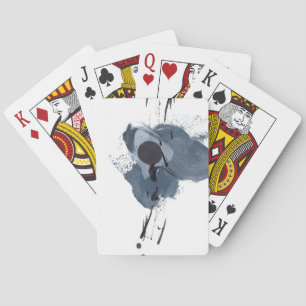Blått och svart Stänk II Blå svart färg, Stänk Casinokort