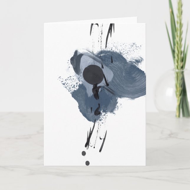 Blått och svart Stänk II | Blå svart färg, Stänk Kort (Framsida)
