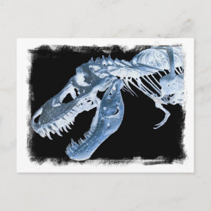 Blått och svart T-Rex X-Ray Bones-foto Vykort