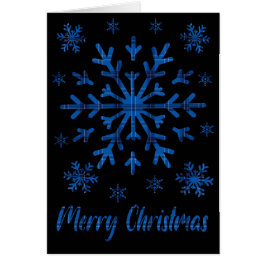 Blått och svart täcke med svart snöflingor utskure hälsningskort