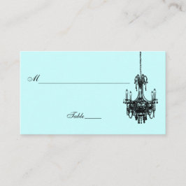 Blått och svart tvättställ placeringskort