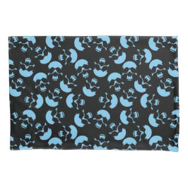 Blått och svart upprepande motif | Skull Mönster