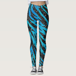 Blått och svart utskrift av Rand Leggings