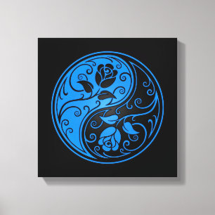 Blått och svart Yin Yang ro Canvastryck