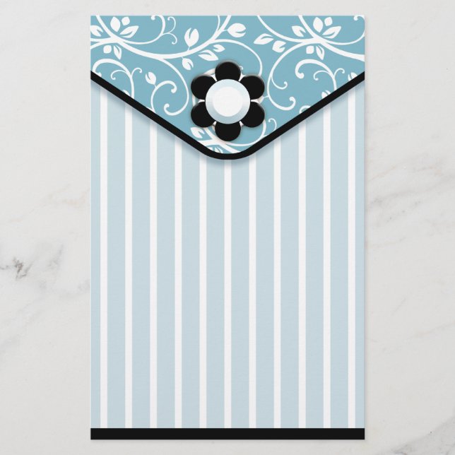 Blått- och svartkopplingbrevpapper brevpapper (Framsida)