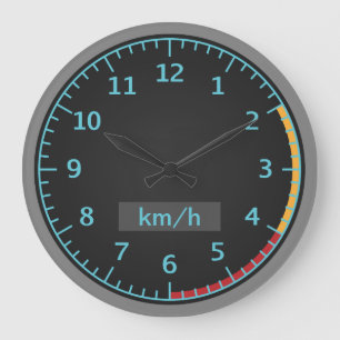 Blått- och svartSpeedometer Stor Klocka