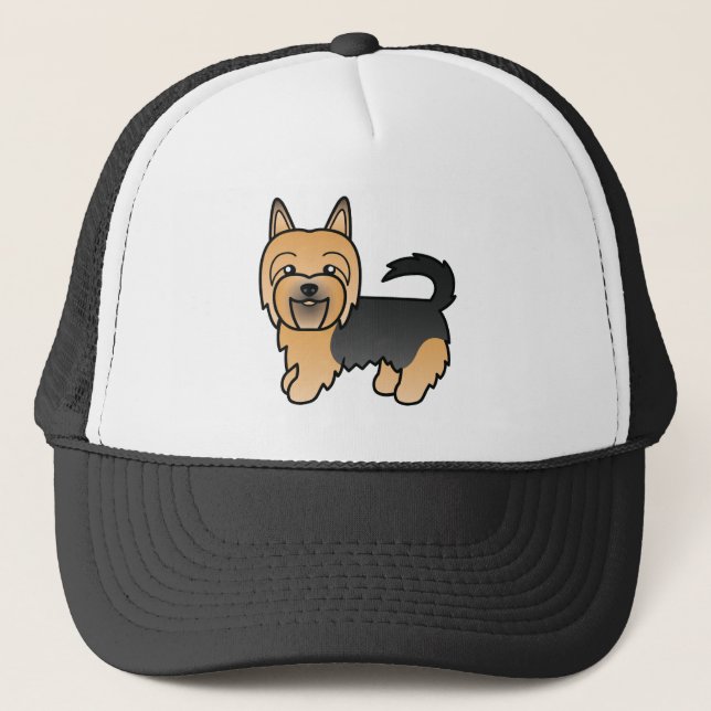 Blått och Tan Australian Terrier Cute Illustration Truckerkeps (Framsida)
