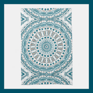 Blått och Tan Mandala Mönsterdesign Kökshandduk