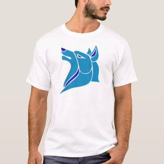 Blått och tänder - slösa det fasta varghuvudet t-shirt