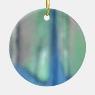Blått och tejpglas (grönt sea glass) julgransprydnad keramik