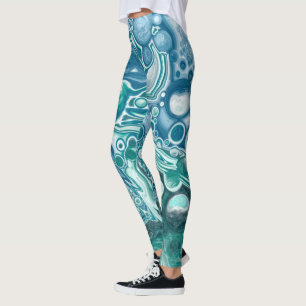 Blått och testämne leggings