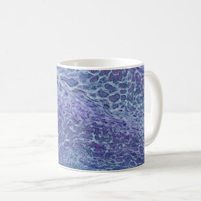 Blått och violett Abstrakt - Fluid Art Kaffemugg (Framsida höger)