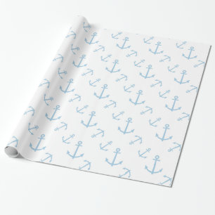 Blått och vit ankrar presentpapper