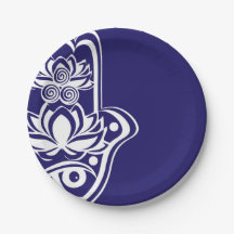 Blått och vit Hamsa