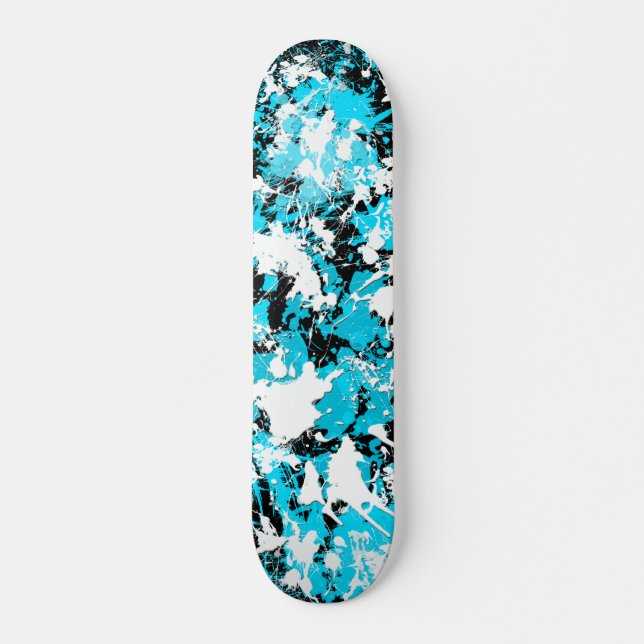 BLÅTT OCH VIT MÅLAR SPLATTEREN SKATEBOARD BRÄDA 20,5 CM (Framsida)