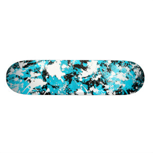 BLÅTT OCH VIT MÅLAR SPLATTEREN SKATEBOARD BRÄDA 20,5 CM