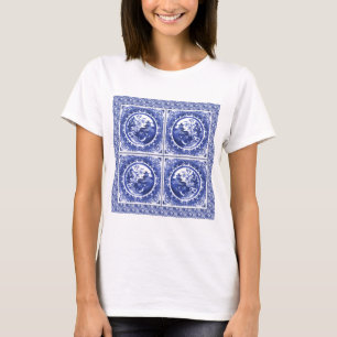 Blått och vit, pilmönsterdesign tee