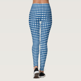 Blått- och vitGinghamdamasker Leggings