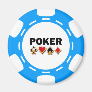 BLÅTT- OCH VITPOKERCHIP MAGNET