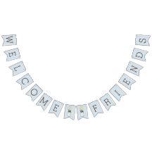 Blått- och vitrandar med Masonburkbaby shower