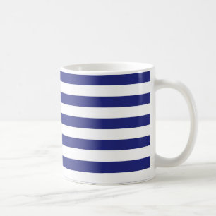 Blått- och vitrandmugg kaffemugg
