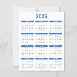 Blått och vitt amerikanskt 2025 års kalender - pla