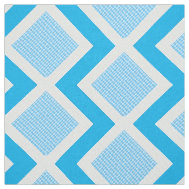 Blått och vitt Argyle Skriv ut Chevron Fabric Tyg (Provkarta)