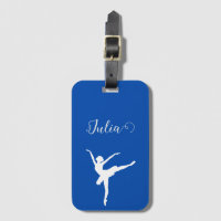 Blått och vitt ballerina silhouette-kobolt