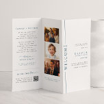 Blått och Vitt Bar Mitzvah Trefaldigt Program<br><div class="desc">Gör din bröllpsdag unik med vårt anpassningsbara minimalistiska trefaldiga program i marinblått och vitt. Det finns ett DIY-element i denna produkt - du måste vika den själv i en broschyrstil. Den innehåller information om hedersbetygelser, evenemangsschema, en bar mitzvah-guide, mottagning, till minne av, och tack från familjen. OBS: 1) för att...</div>