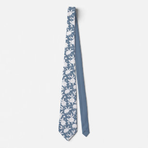 Blått och vitt Blommönster Marskalkar Bröllop Slips