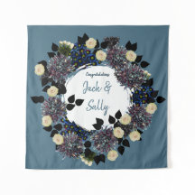 Blått och vitt bröllop-blommigt