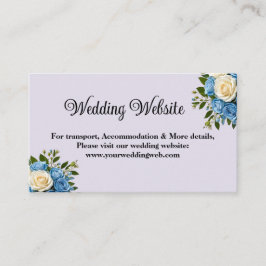 Blått och vitt Bröllop-Blommigt Tilläggskort