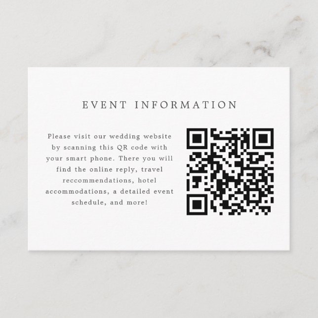 Blått och Vitt Bröllopsinbjudan Infogningskort Tilläggskort (Framsida)