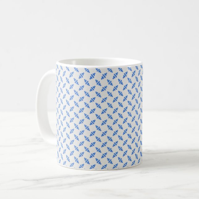 Blått och vitt Calico 1870-tal Kaffemugg (Framsida vänster)