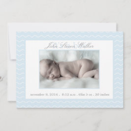 Blått och vitt Chevron Baby-meddelande Meddelande